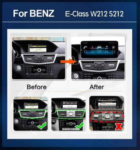 メルセデス・ベンツ　Eクラス　W212 　2015～2016　アンドロイドナビ　　アンドロイド12　2G　32GB　右ハンドル車用　-NF-1221