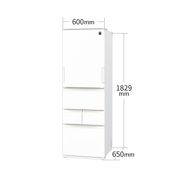 冷蔵庫 408L シャープ SHARP SJ-XW41P-W シルキーマットホワイト どっちもドア 左右フリー エクプラ特選